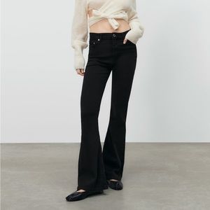 Zara skinny flare black jeans